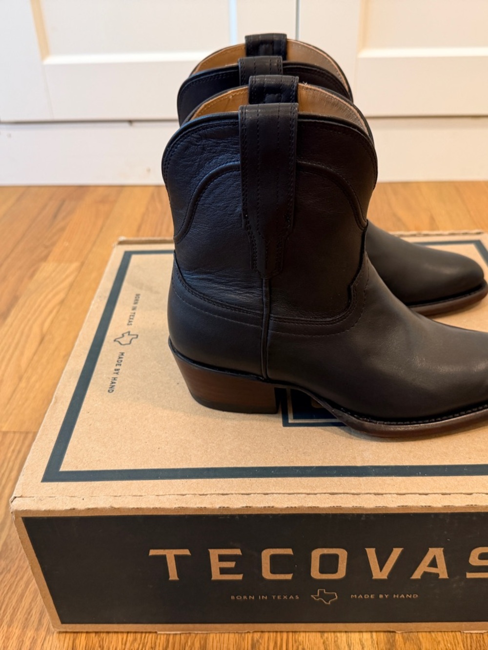 Tecovas Black Leather Ankle Boots - Picture 8 of 11
